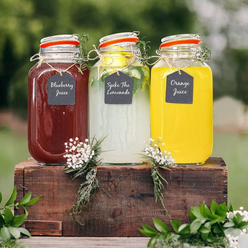 1 Gallon Square Glass Storage Jars with Airtight Lids, 2 Pack Large Glass Pickle Jars for Fermenting, Clear Glass Canister for Flour, Cookie, Candy, Kombucha, Sun tea(Extra Labels and Gasket)