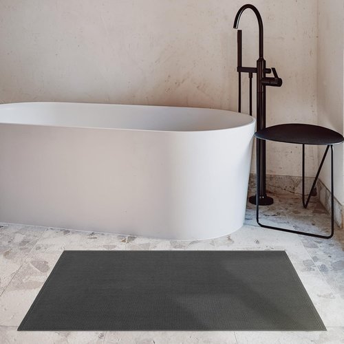 Cotton Paradise 100% Cotton Bath Mat - Non-Slip, Soft & Absorbent, 20x34 Inch, Dark Gray
