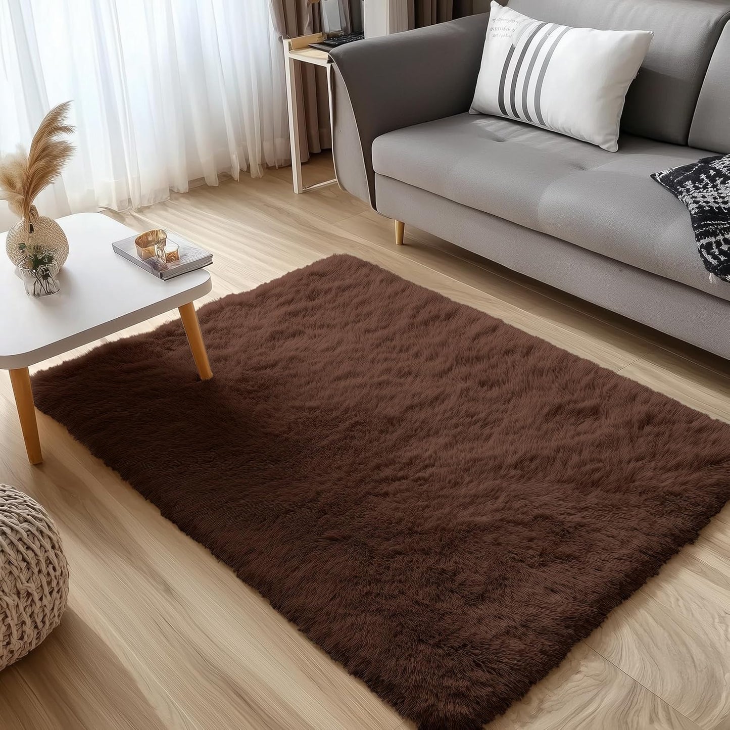 OLANLY Accent Rug - Soft Fluffy Shaggy Area Rug for Bedroom & Living Room | Machine Washable, 3x4 ft