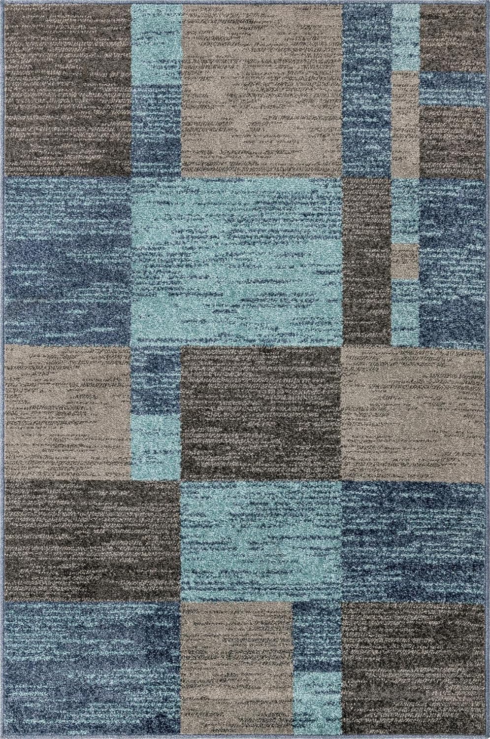 Unique Loom Autumn Collection Area Rug - Providence (4' 1" x 6' 1" Rectangle, Blue Gray/ Light Brown)