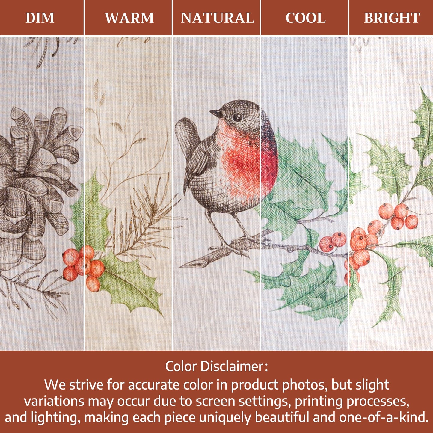 Maison d' Hermine Table Cloth Square Table 100% Cotton 54 x 54 Inches Fall Tablecloth Reusable Everyday Use for Thanksgiving Christmas Decorations Dining Farmhouse Party (Christmas Dew)