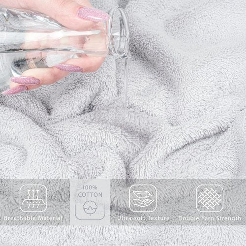 Cotton Paradise 100% Cotton Oversized Bath Sheet - Extra Large Turkish Towel in Silver Grey | 40x80 Inches