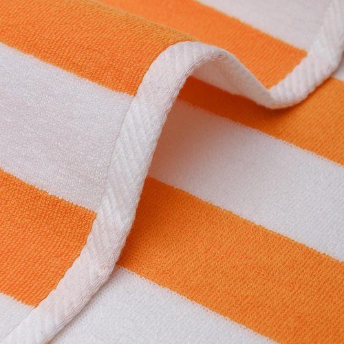 Cotton Paradise Beach Towels - Extra Large 30x60 Inches, Soft & Quick Dry, 4-Pack in Orange