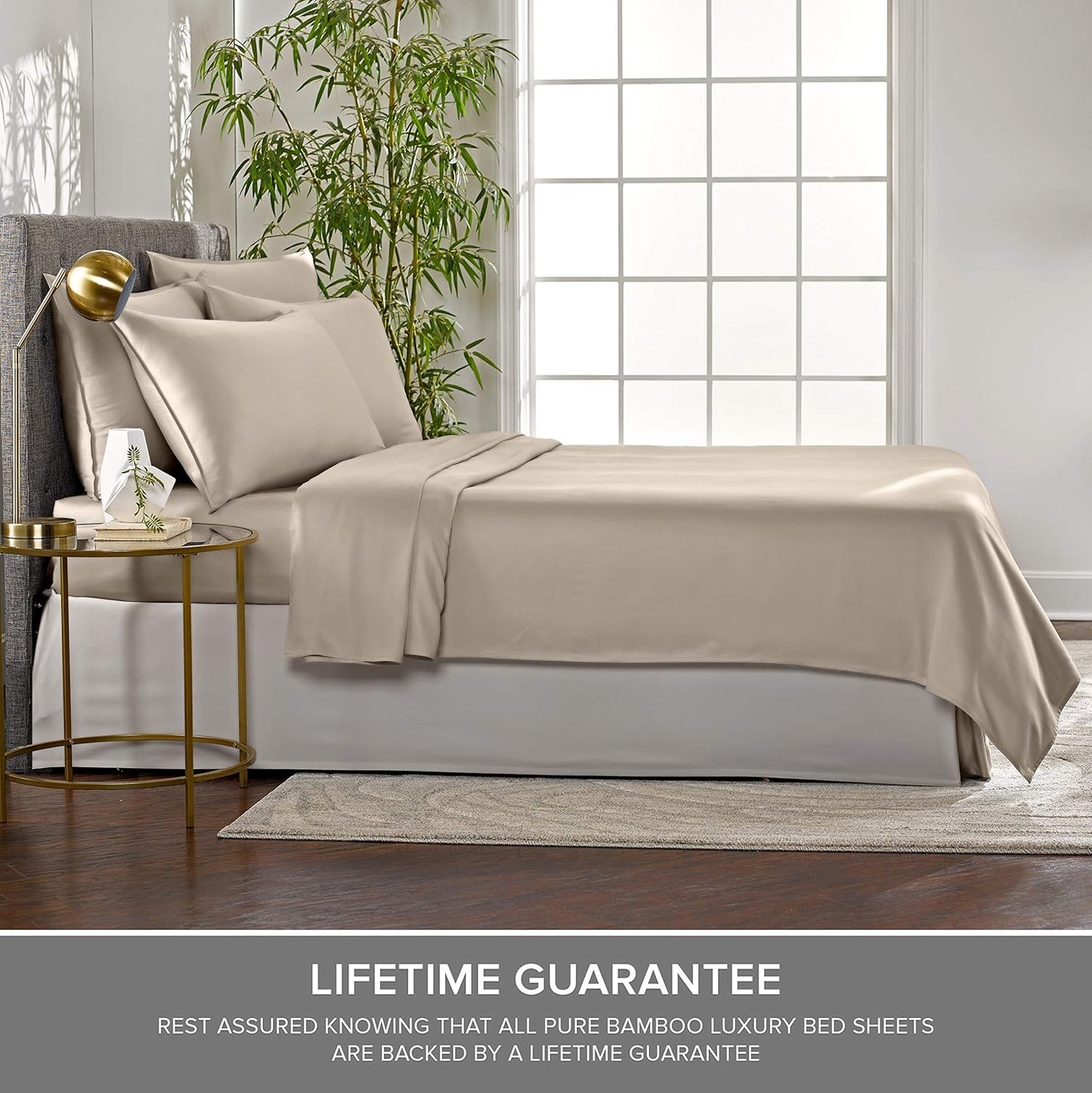 Pure Bamboo Twin XL Sheets - Luxuriously Soft 100% Organic Viscose Bed Sheet Set | Cooling & Durable (Sand)