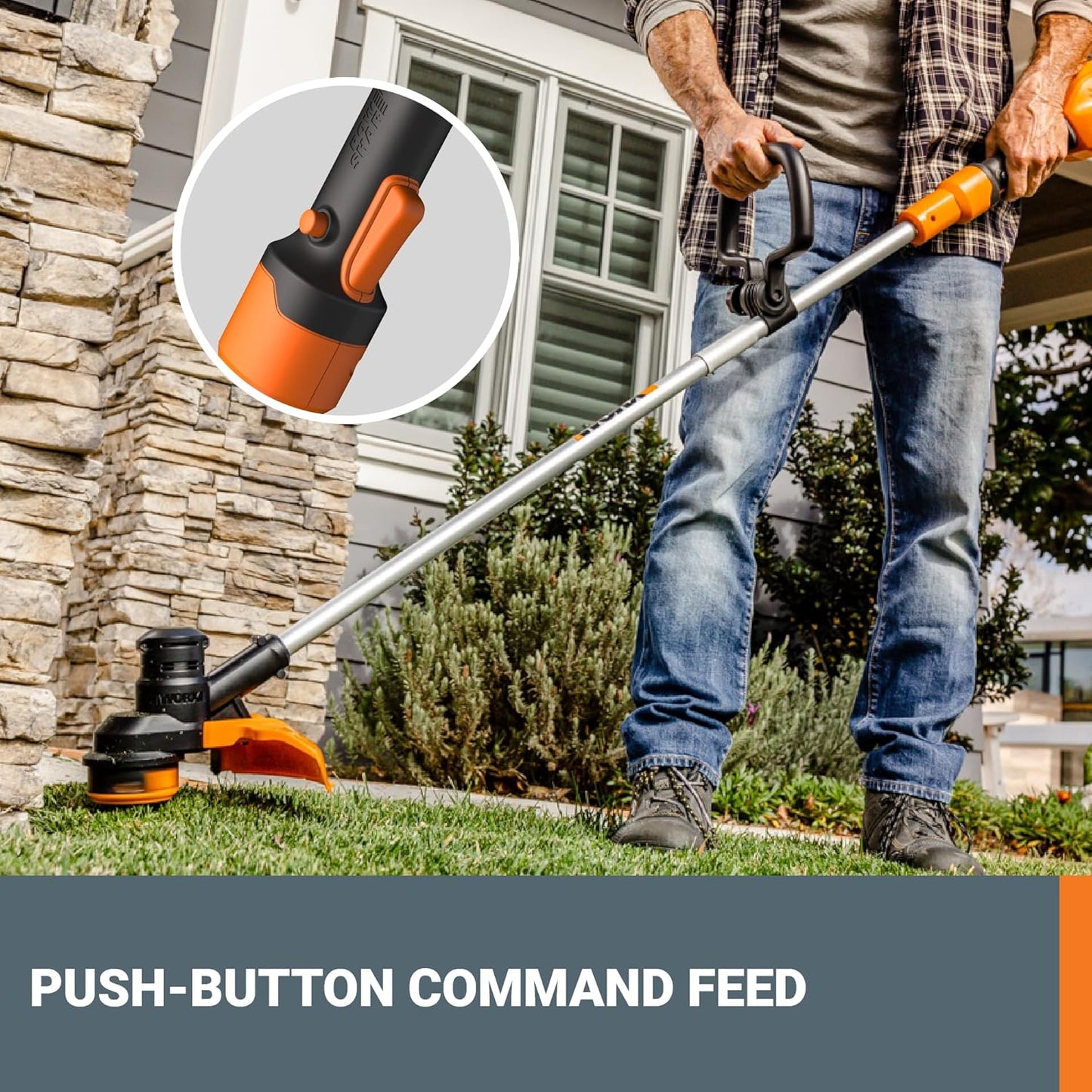 WORX 13'' Cordless String Trimmer - 40V Electric Weed Eater with Dual-Exit Cutting Head & 2 Batteries