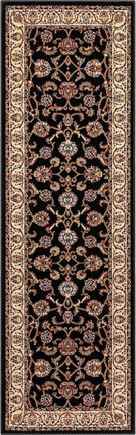 Well Woven Barclay Sarouk Black Traditional 2'7'' x 9'6'' Runner Area Rug