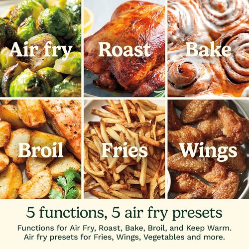 Cuisinart Air Fryer - 6-Quart Large Capacity with 5 Cooking Functions | Stainless Steel & Black