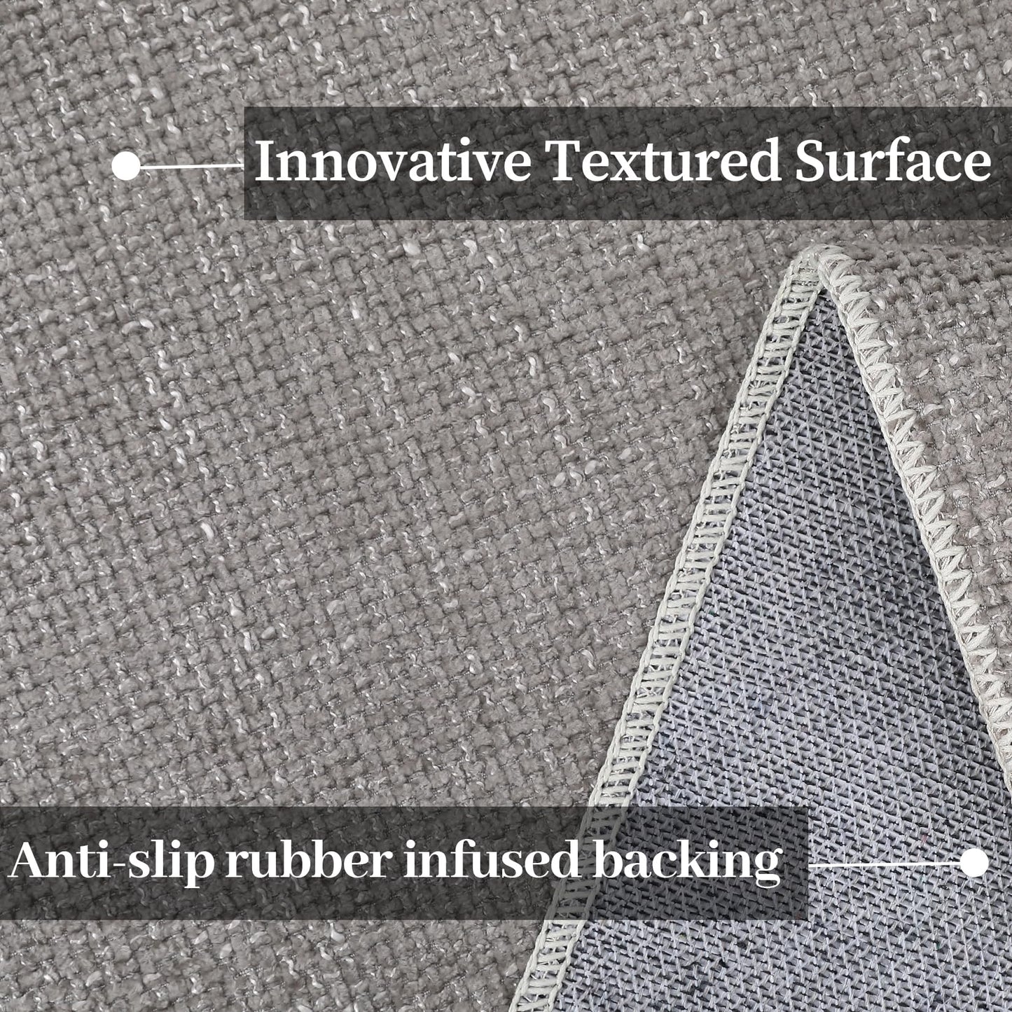 GlowSol 5x7 Area Rugs for Living Room Bedroom Machine Washable Solid Rug Stain Resistant Non-Shed Carpet Solid Casual Contemporary Floor Cover Low Pile Mat for Dinning Room Kitchen