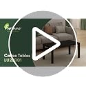 Furinno CLASSIC Black Rectangle Coffee & Printer Table, Modern Home Office Stand