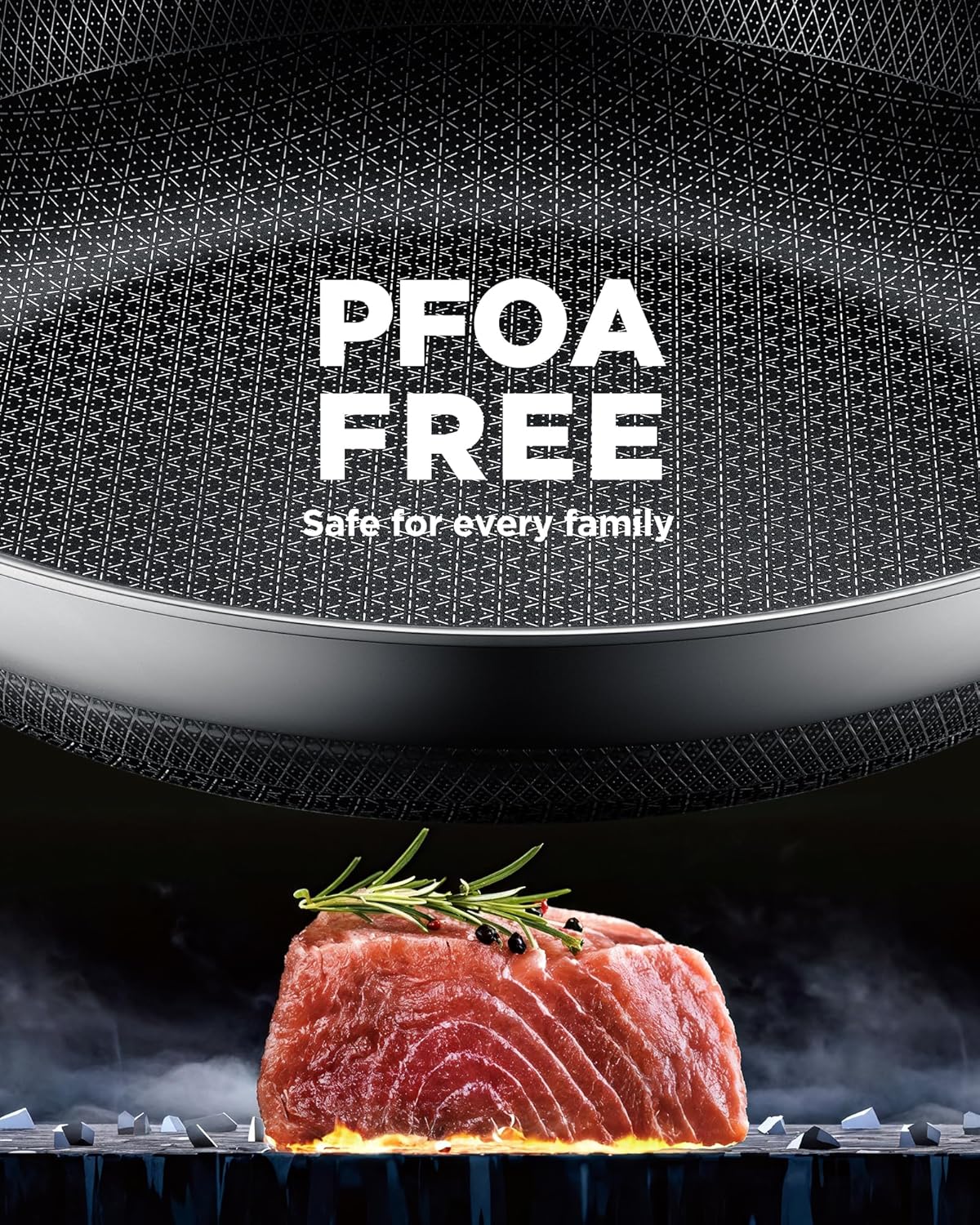 Skiennix Non-Stick Frying Pan - 12-Inch Hybrid Skillet with Lid | Dishwasher & Oven-Safe, PFOA Free