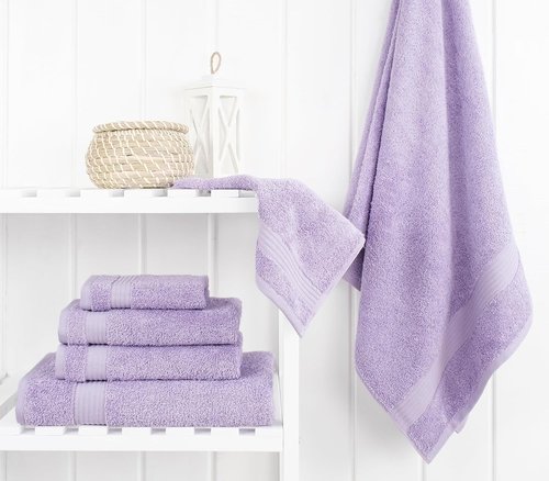 Cotton Paradise 6-Piece Towel Set - 100% Soft Absorbent Turkish Towels in Lilac | 2 Bath, 2 Hand, 2 Washcloths