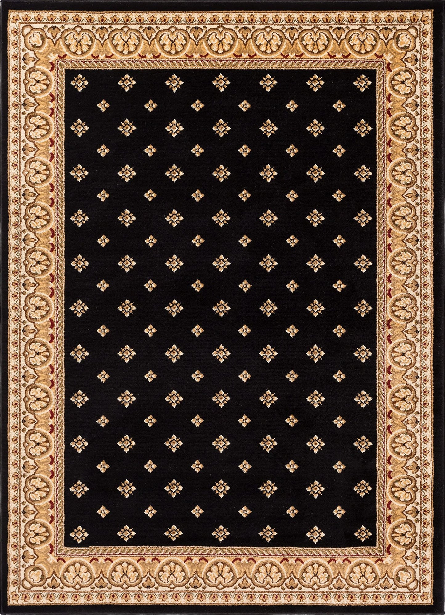 Well Woven Barclay Collection Hudson Terrace Black 4x5 Area Rug - for Entryways, Small Bedrooms, Living Rooms