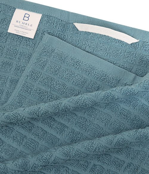 Bumble Kitchen Towels (6 Pack) | 16" x 28" | 100% Cotton Dish Towels for Kitchen | 380 GSM | Soft, Highly Absorbent & Durable Dish Towels with Hanging Loop | Aqua