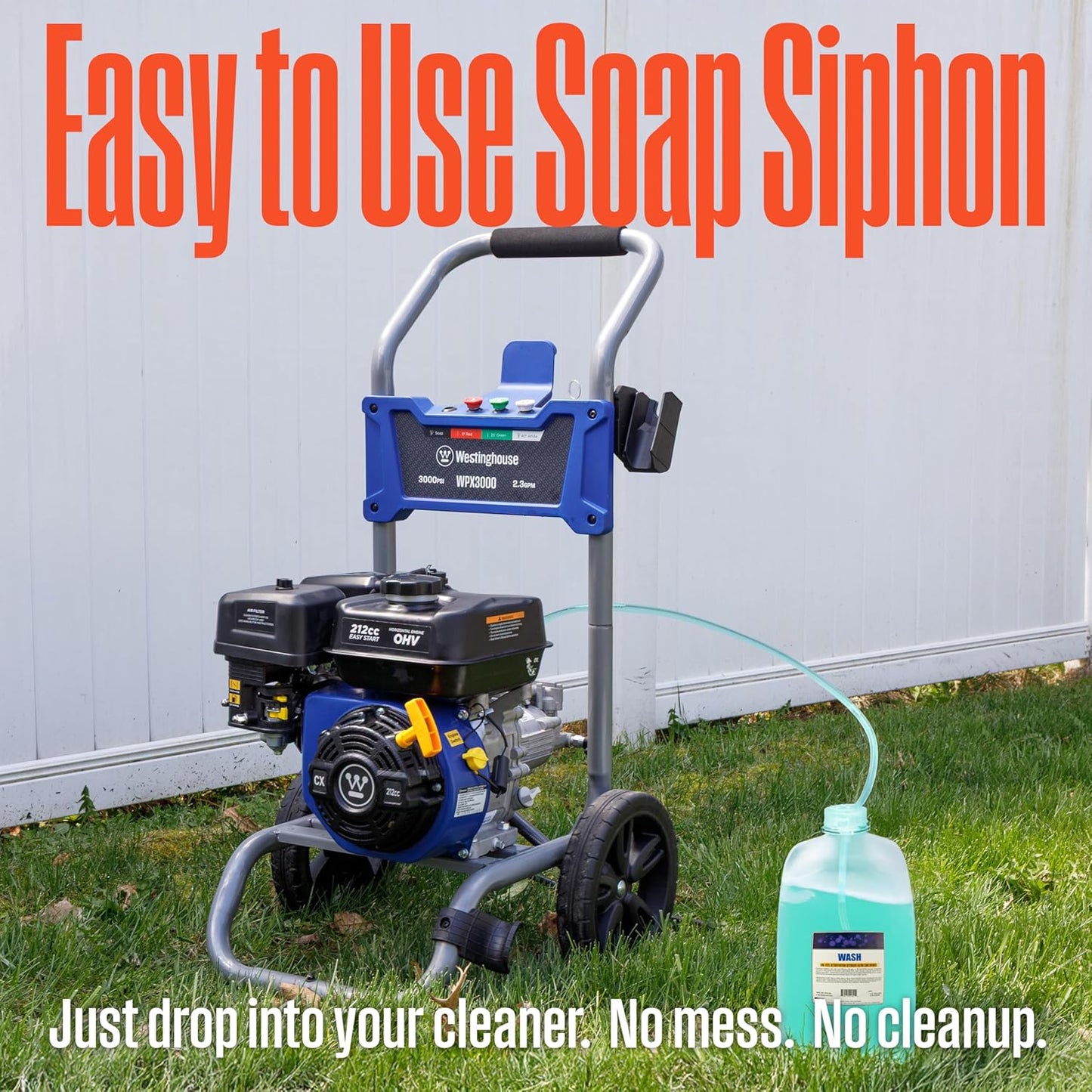 Westinghouse WPX3000 Gas Pressure Washer - 3000 PSI, 2.3 GPM, Includes Spray Gun & 4 Nozzles for Versatile Cleaning