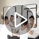 36x36 Black Bathroom Vanity Mirror Over Sink - Wall Square Mirror with Explosion-Proof Film
