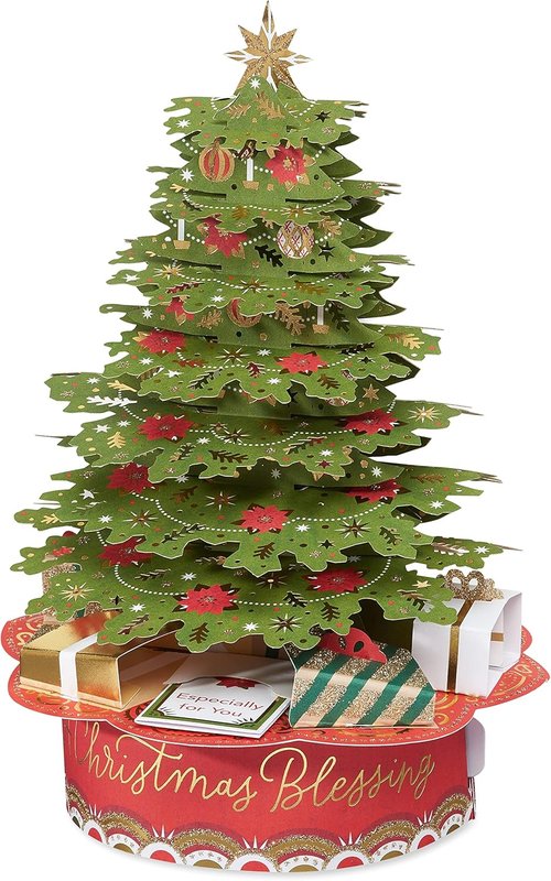 American Greetings 3D Pop-Up Christmas Card - Magic Moments Holiday Tree Design (Blessings)