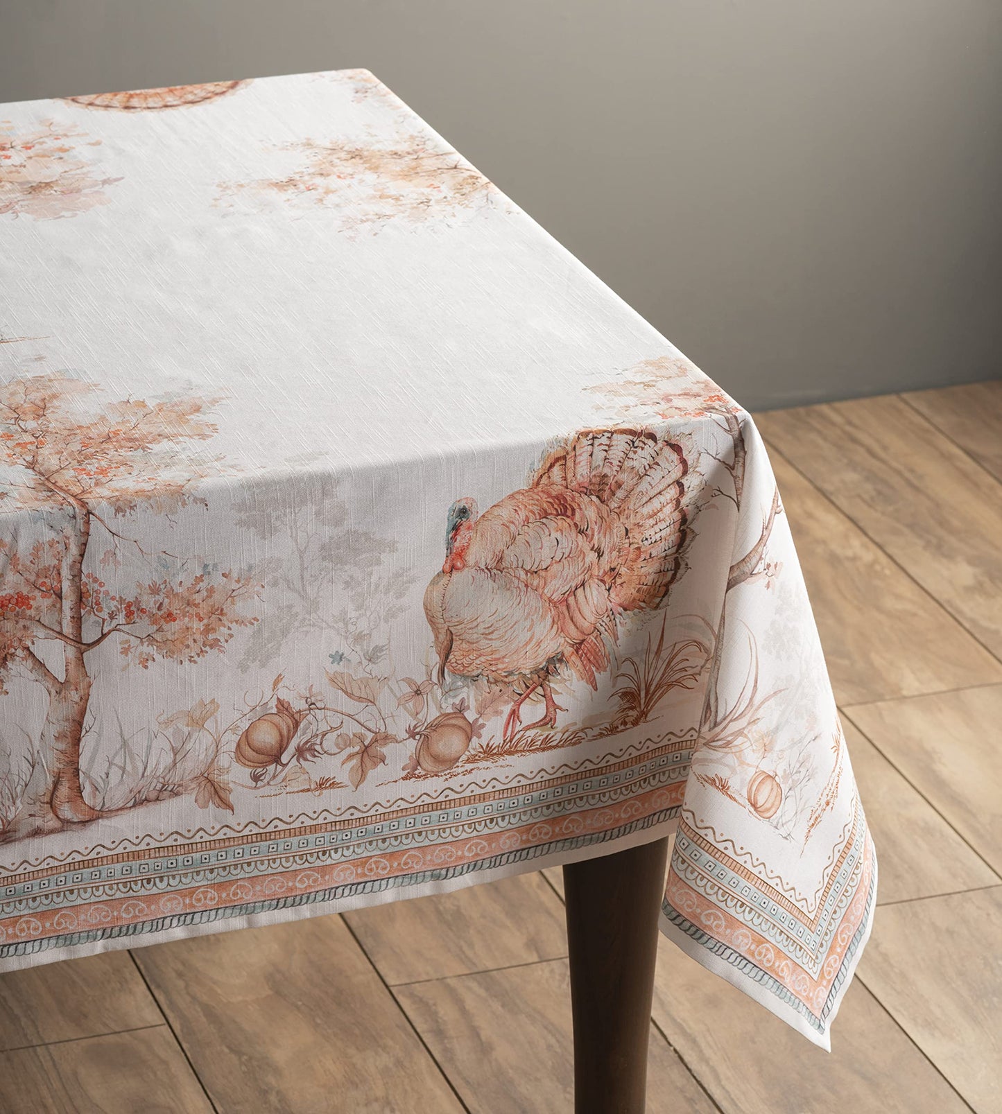 Maison d' Hermine Table Cloth Rectangle Table 100% Cotton 70 x 108 Inches Fall Tablecloth Reusable Everyday Use for Thanksgiving Christmas Decorations Dining Farmhouse Party (Giving Thanks)