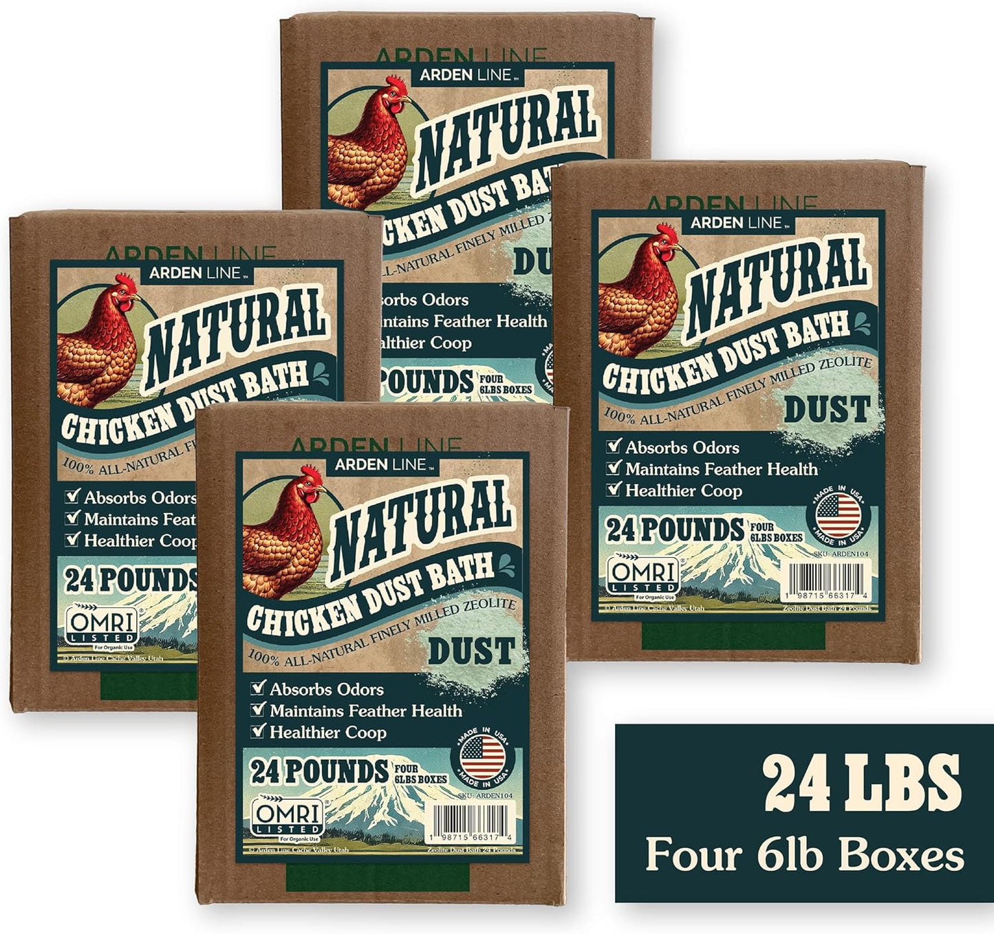 Zeolite Chicken Dust Bath - All-Natural Finely Milled Dust in 12 lb Kraft Box | Made in The USA
