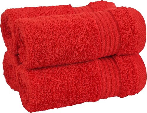 Cotton Paradise 100% Cotton Turkish Washcloth Set - 4 Soft Absorbent Red Towels for Bathroom