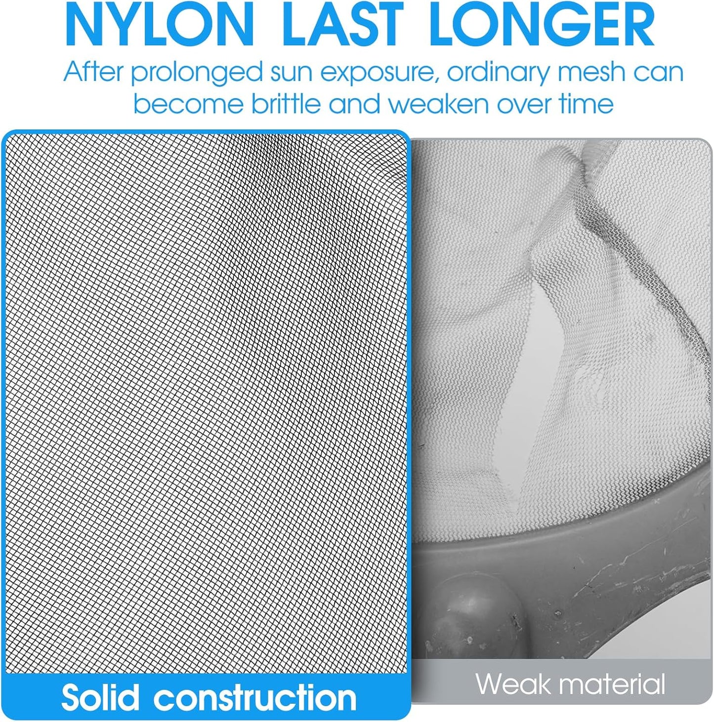 TidyMister 20'' Self-Repair Pool Skimmer Net - Heavy Duty Nylon Mesh & Aluminum Frame for Effective Cleaning