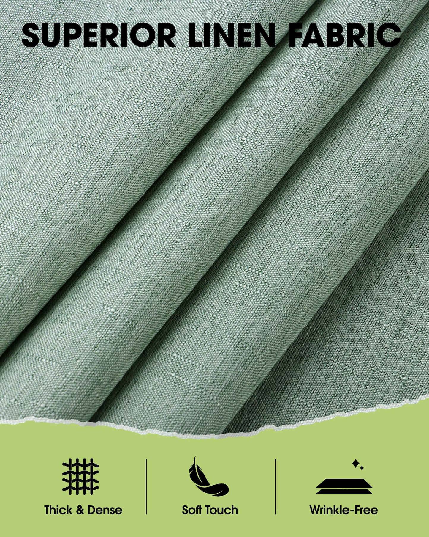 Pureegg Rectangle Linen Tablecloth Waterproof & Stain Resistant, Wrinkle-Free Table Cloth Adds Elegance and Protection, Ideal for Dining, Party, Wedding and Outdoor, 60 x 84 Inch, Sage Green