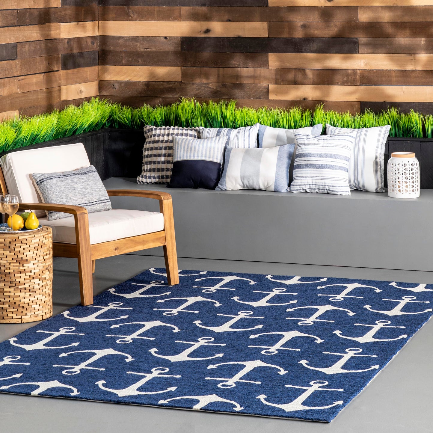 nuLOOM Hand Hooked Despina Indoor/ Outdoor Accent Rug, 2x4, Navy