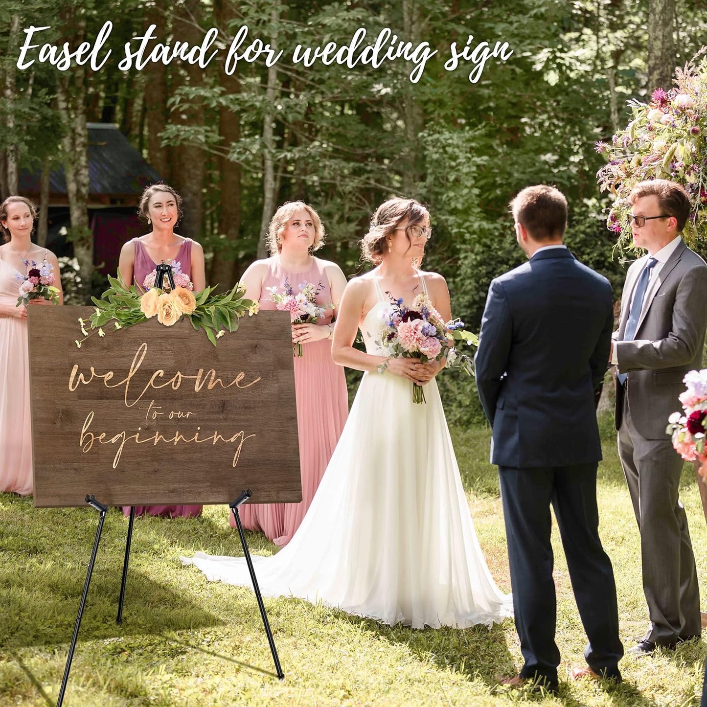 Regine Switzerland 63" Adjustable Metal Easel Stand - Perfect for Wedding Sign Display & Art