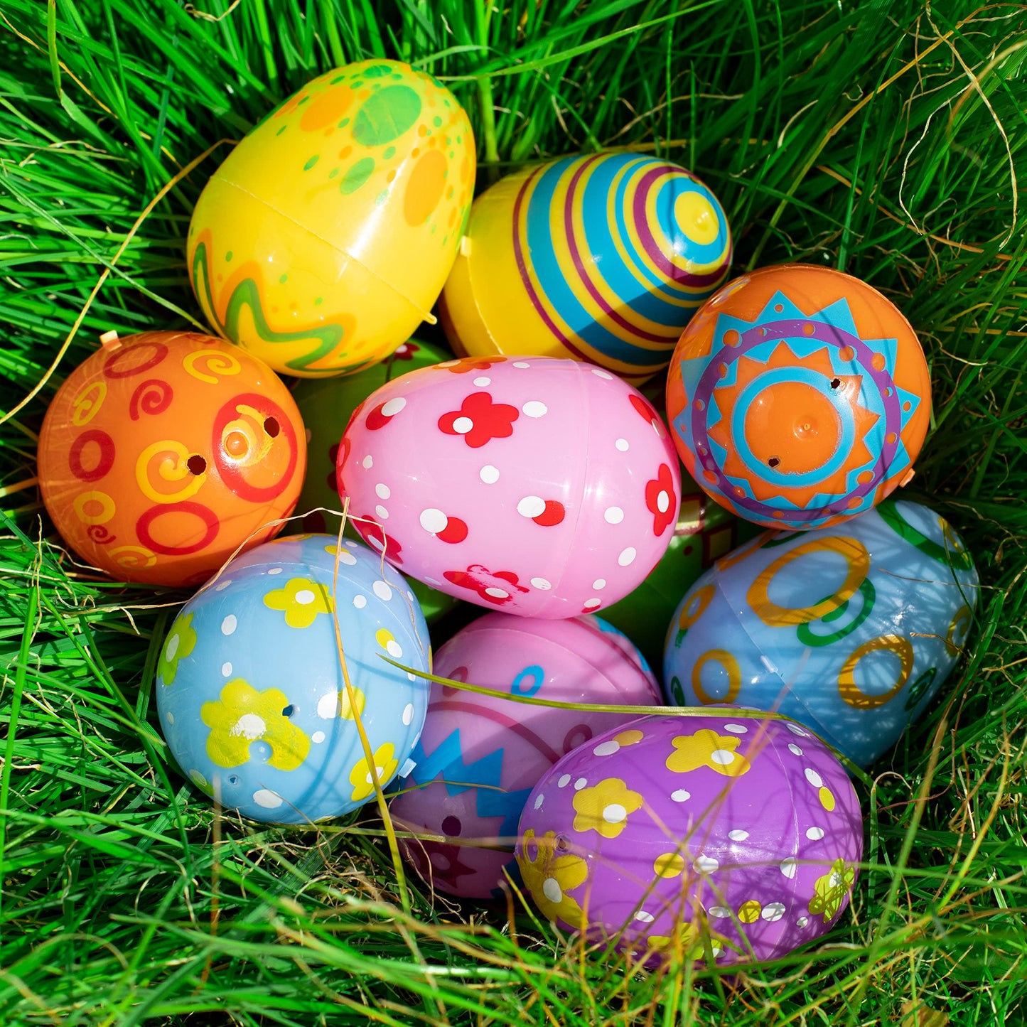 JOYIN 288PCS 2.3" Printed Easter Eggs, Empty Easter Eggs Fillable, Colorful Plastic Eggs Bulks for Easter Hunt, Party Favor, Basket Stuffers Filler, Classroom Prize Supplies