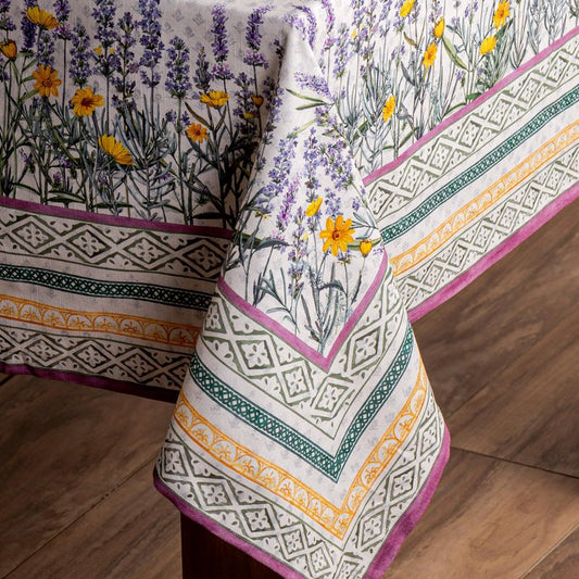 Maison d' Hermine Table Cloth Rectangle Table 100% Cotton 70 x 108 Inches Tablecloth Reusable Decorative for Dining Kitchen Room Farmhouse Home Gifts for Mothers Day Spring Summer - Fanny Lavender