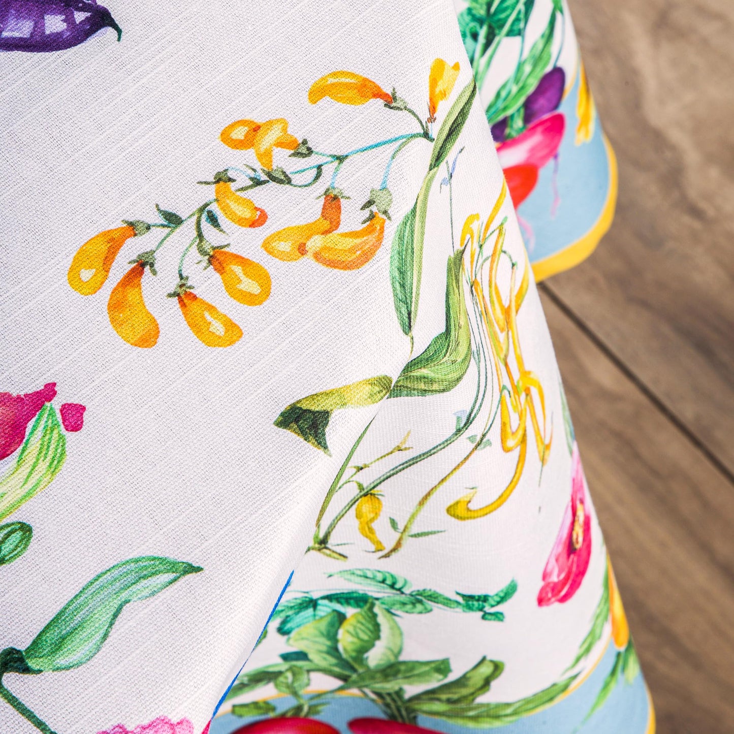 Maison d' Hermine Table Cloth Round Table 100% Cotton 63 Round Inches Tablecloth Reusable Decorative for Dining Kitchen Room Farmhouse Home Gifts for Mothers Day Spring Summer - Giverny