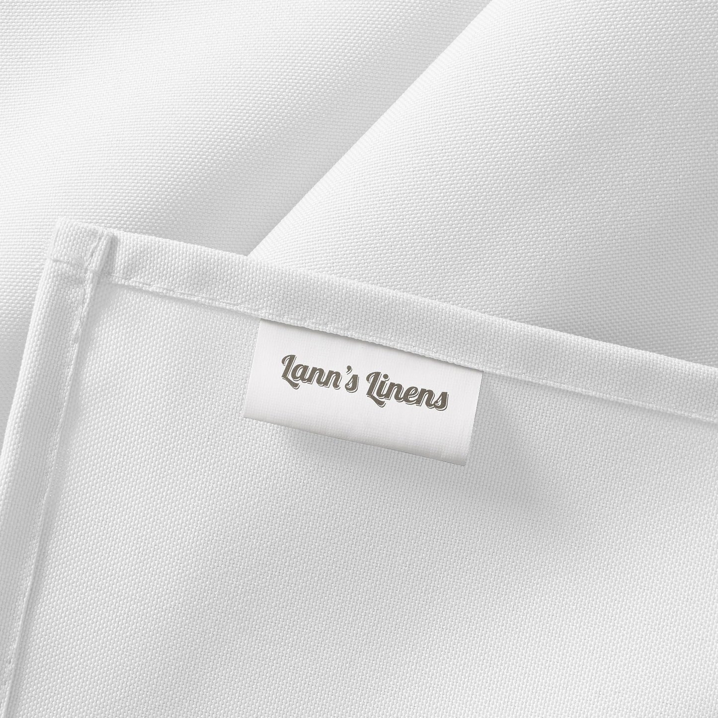 Lann's Linens 70 x 120 Inch Rectangular Tablecloth, Washable Polyester Fabric Table Cloth for Dining Tables, Parties, Restaurants, Weddings - White