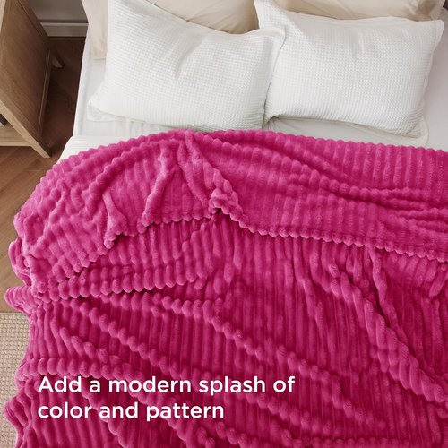 Bedsure GentleSoft Hot Pink Fleece Blanket - Cozy Soft Throw for Couch, Perfect Gift for Women | 108x90 Inches