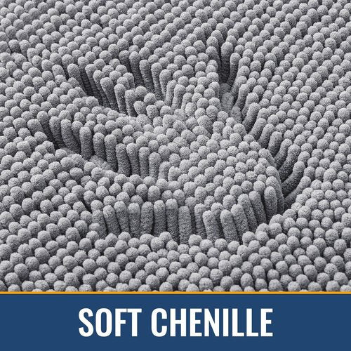 Arotive Bathroom Rugs - Extra Soft Shaggy Chenille | Non-Slip, Machine Washable, 30x20, Grey
