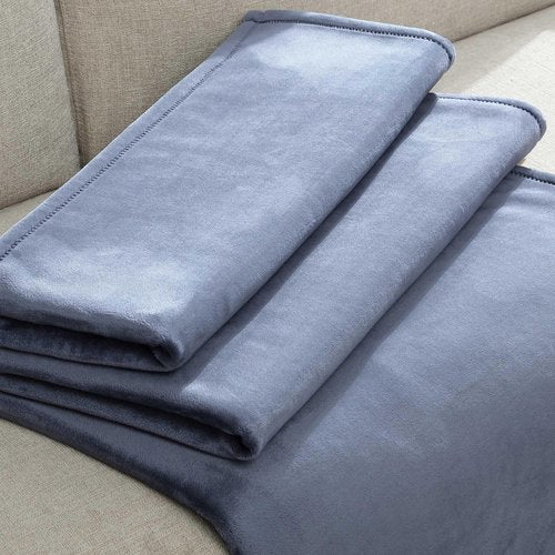Calvin Klein - Queen Blanket, Soft Plush Bedding, Medium Weight Bed Blanket (Slate Blue, Queen)