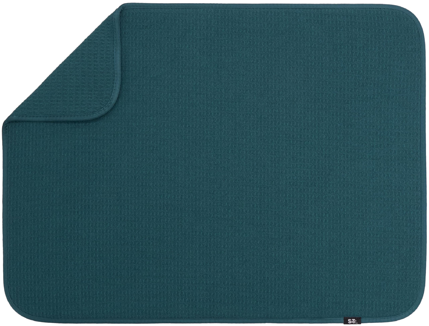 S&T INC. Dish Drying Mat XL, 18” x 24”, Absorbent Microfiber Kitchen Counter Mat, Dish Drying Pad for Dishes, Utensils, Pots and Pans, Extra Large, Tapestry Blue