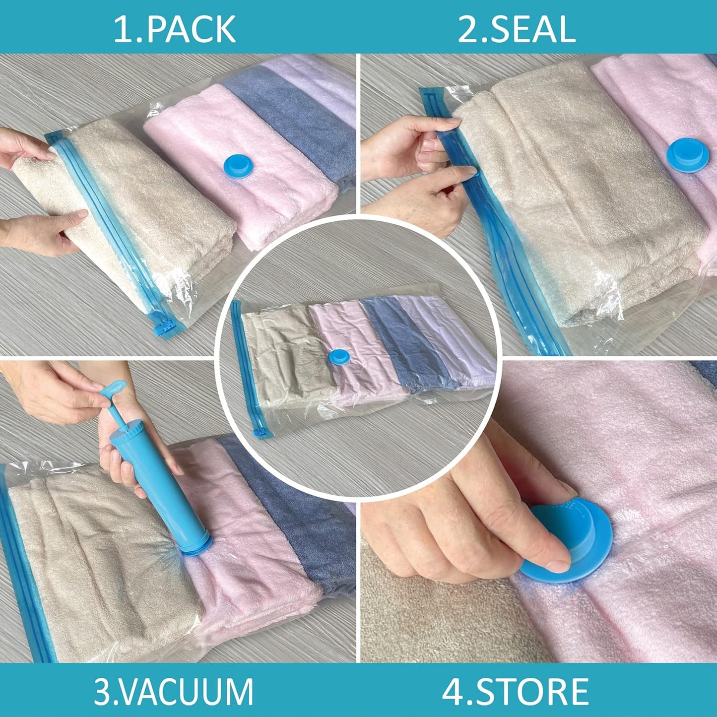 Roomimaster Vacuum Storage Bags - Jumbo Space Saver Bags for Clothing & Bedding | 10 Pack