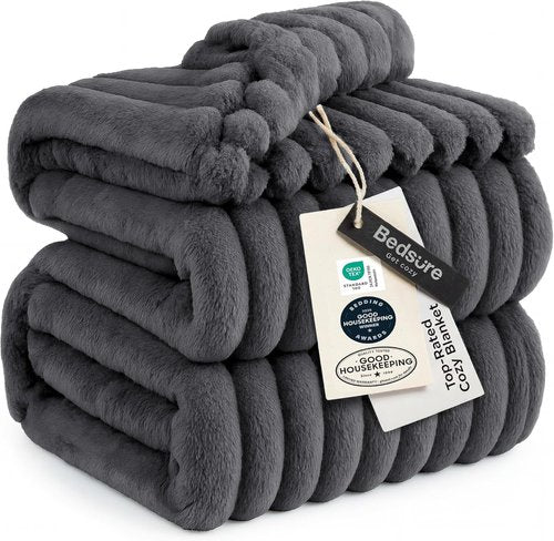 Bedsure GentleSoft Full Blanket - Cozy Grey Throw for Women & Girls | 84x90 Inches
