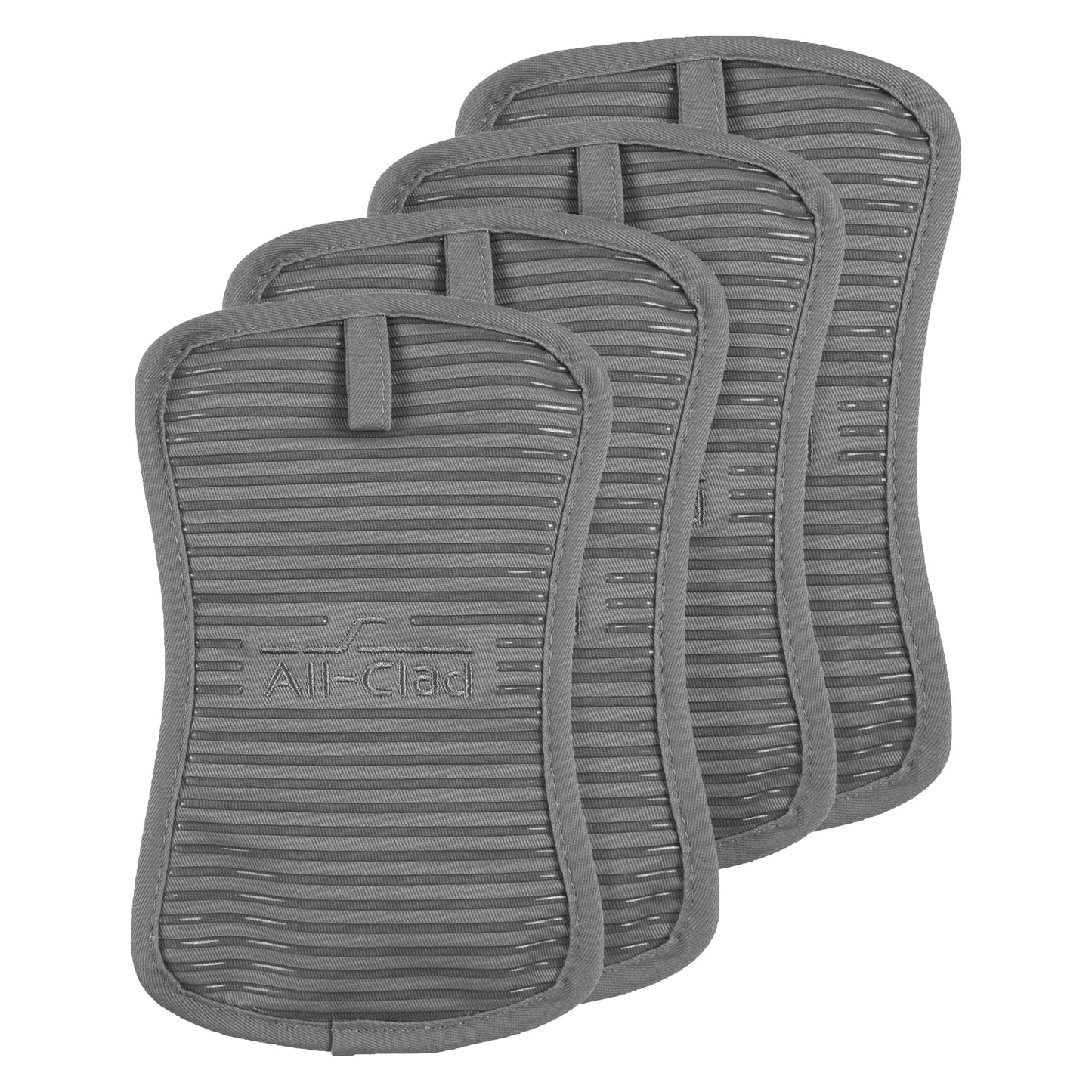 All-Clad Premium Pot Holder & Hot Pad: Heat Resistant to 500 Degrees - 100% Cotton, 10"x6.25" Hot Pad for Kitchen and Barbeque, 4-Pack, Pewter