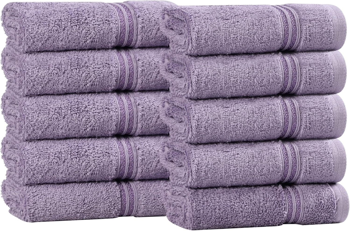 Superior Egyptian Cotton 6-Piece Towel Set, Bathroom Essentials, Towels For Bathroom, Apartment, Airbnb, Guest Bath, Face, Hand, Bath Towels, Washcloths, Absorbent, Fast Drying, Royal Purple