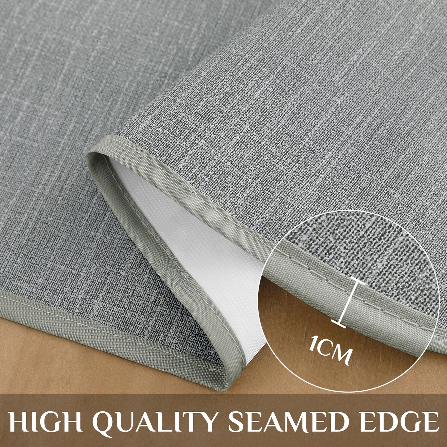 Softalker Vinyl Tablecloth Rectangle, Outdoor 100% Waterproof Oil Proof Plastic Edge Binding Table Cloth, Heavy Duty Thick Wipeable PVC Table Covers for Picnic Dining Party - 54 x 78 Inch, Light Grey