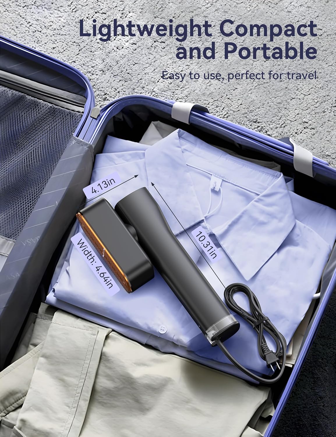Sundu Portable 2-in-1 Travel Steamer & Iron - Fast 15s Heat-Up, 100ml Tank, 1200W Power | Gray