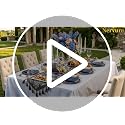 Nervure Navy Blue & Gold 350-Piece Disposable Dinnerware Set for 50 Guests