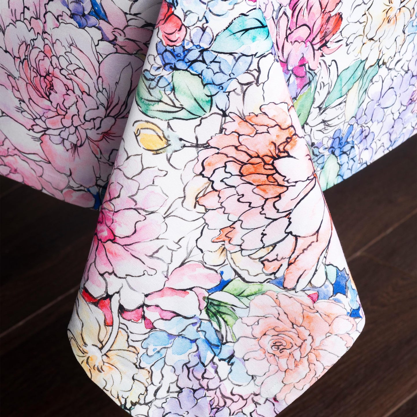 Maison d' Hermine Table Cloth Rectangle Table 100% Cotton 70 x 120 Inches Tablecloth Reusable Decorative for Dining Kitchen Room Farmhouse Home Gifts for Mothers Day Spring Summer - Floral Love