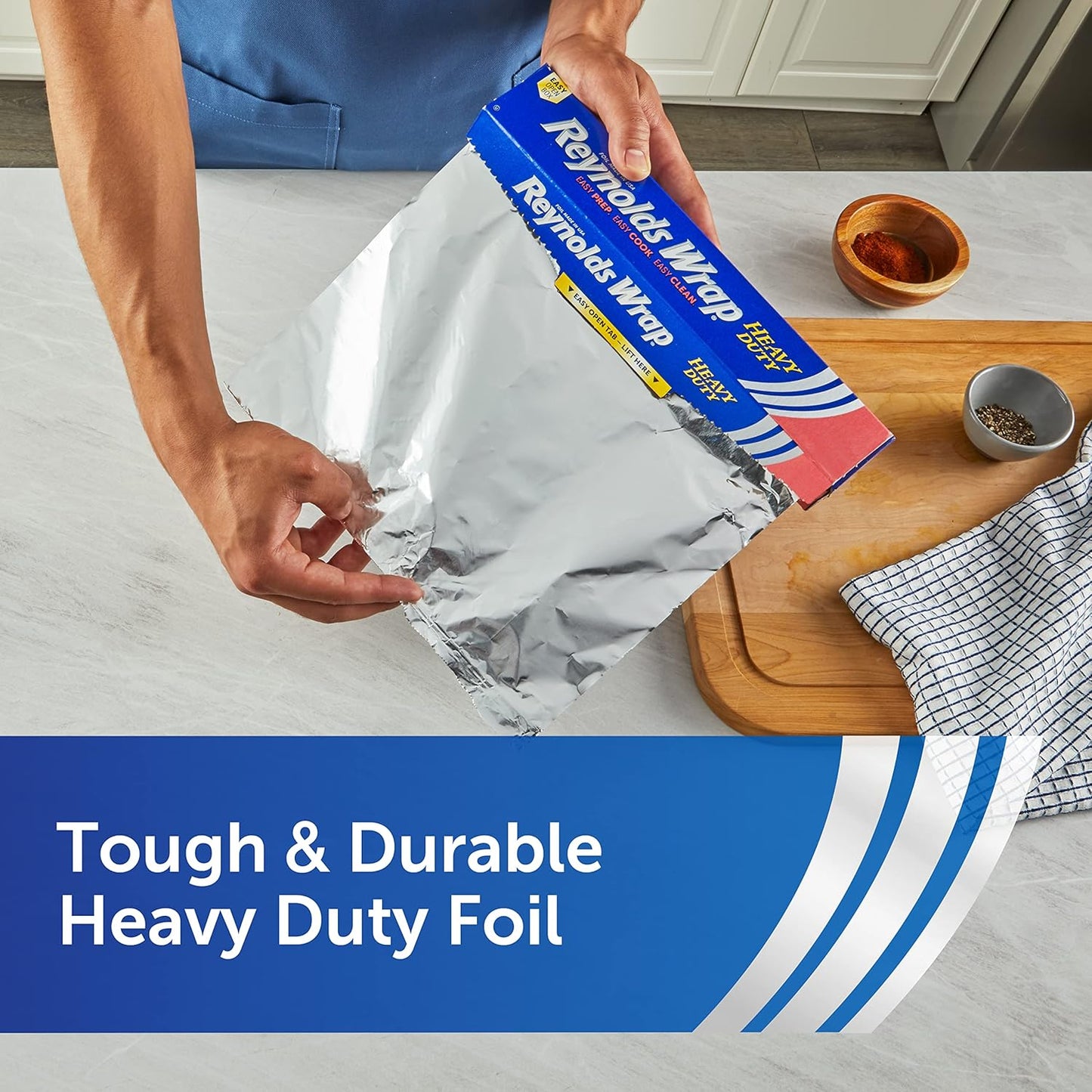 Reynolds Wrap Heavy Duty Aluminum Foil - Thick, Durable Foil with Easy Open Tab | 12" Wide, 50 Sq. Ft.