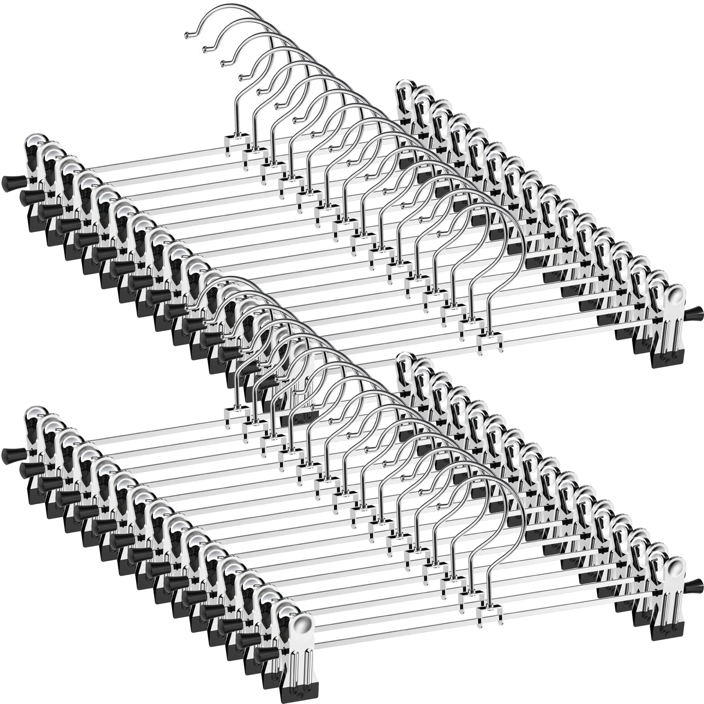 NORTHERN BROTHERS Pants Hangers, 30Pack Skirt Hangers for Women Adjustable Hangers for Men Kids Jeans Pant Trouser Clothes Space Saving