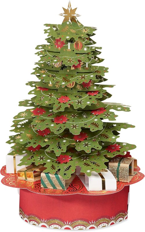 American Greetings 3D Pop-Up Christmas Card - Magic Moments Holiday Tree Design (Blessings)