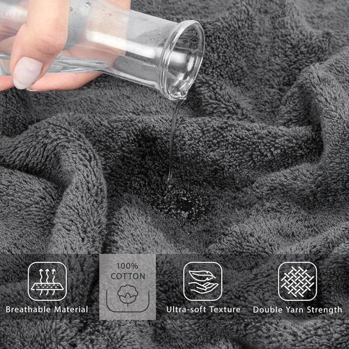 Cotton Paradise 100% Cotton Oversized Bath Sheet - Extra Large Dark Gray Turkish Towel 40x80