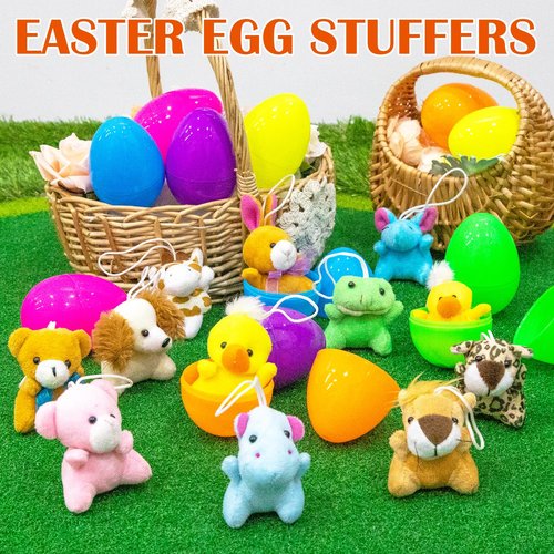 24 Pack Mini Stuffed Animals Bulk Party Favors For Kids Treasure Box Toys Classroom Plush Toys Claw Machine Key Chains Carnival Prizes Small Valentine Halloween Christmas Gifts Stocking Stuffers