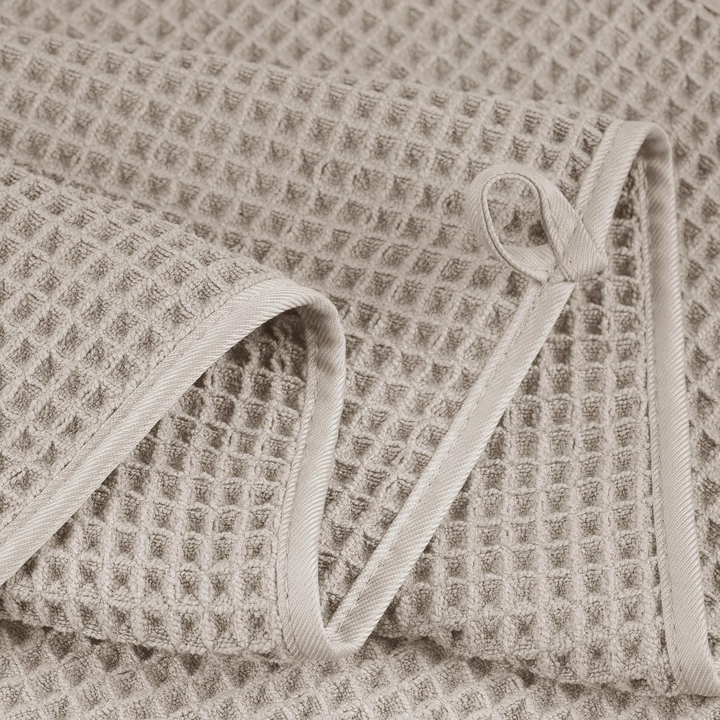 POLYTE Microfiber Bath Towel Set - Quick Dry, Lint-Free, Oversized, 6 Pieces | Waffle Weave Design