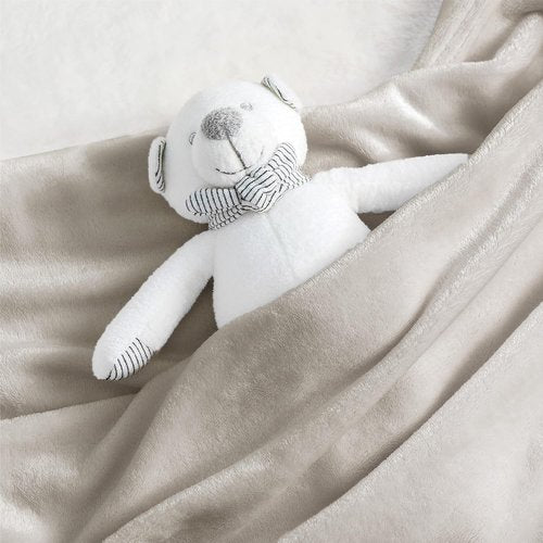 Bedsure GentleSoft Fleece Blanket - Cozy, Cute Throw for Kids | 43x55 Inches, Linen